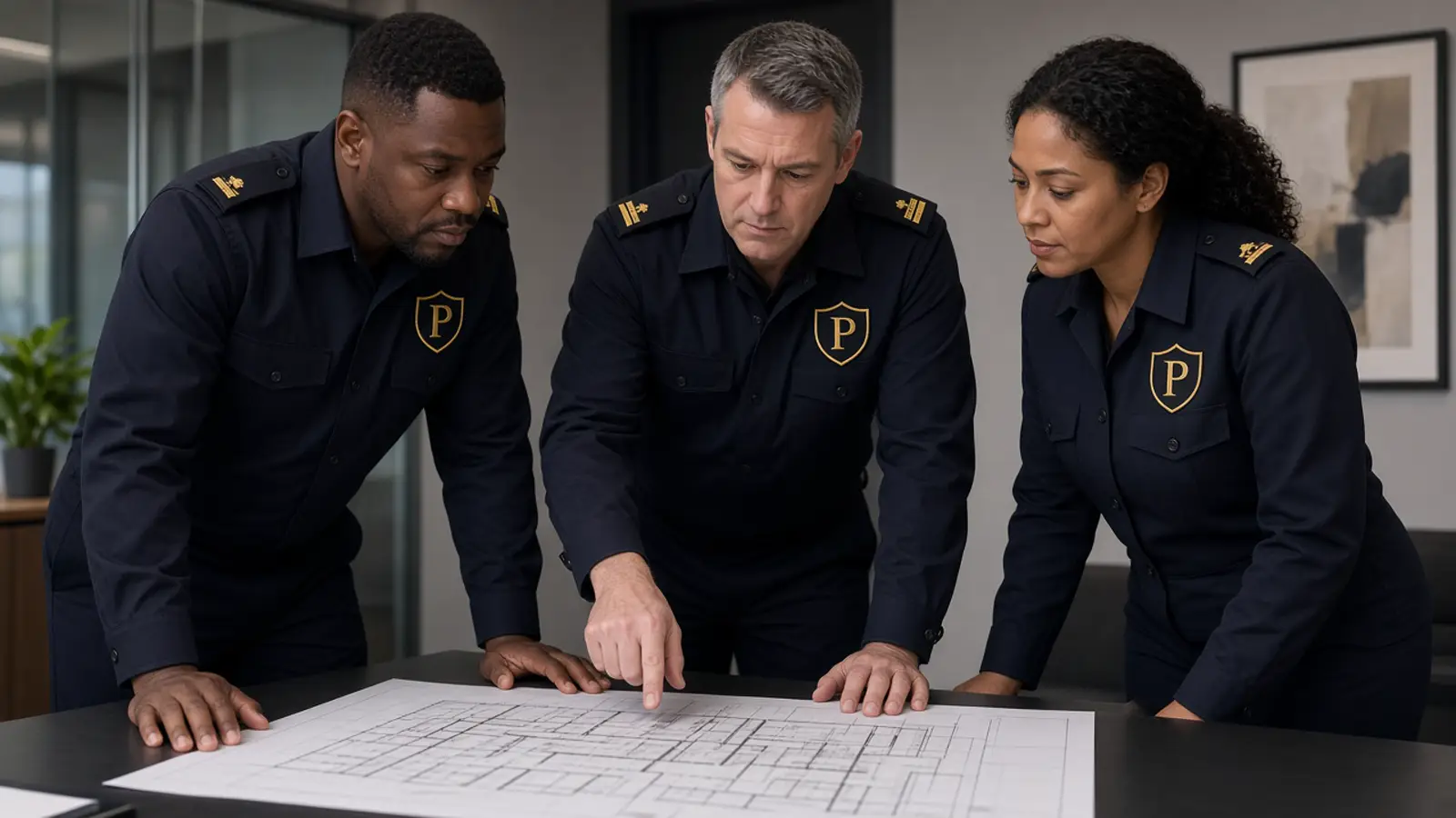 Officers in a briefing